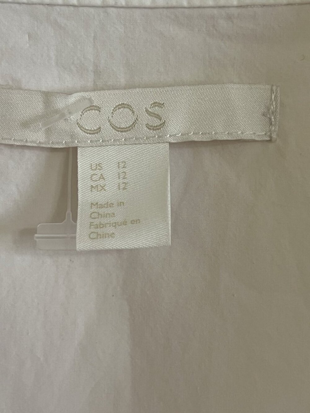 COS Women’s Shirt Dress Minimalist Lagenlook White Cotton Relaxed Size 12 Summer - Picture 7 of 13